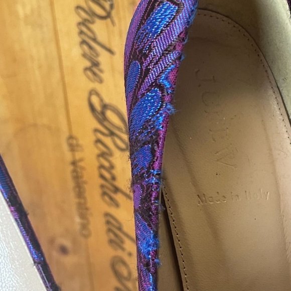 J. Crew Elsie Jacquard Pointed Pump Heels Rasp/Purp/Black Size 9.5 - Picture 16 of 16